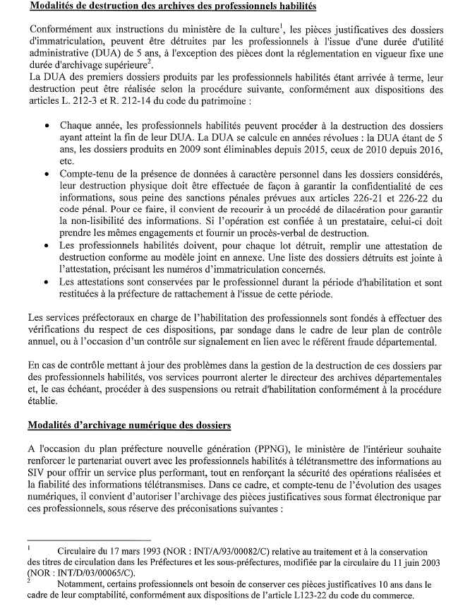 SIV et gestion des archives des professionnels habilites FNA